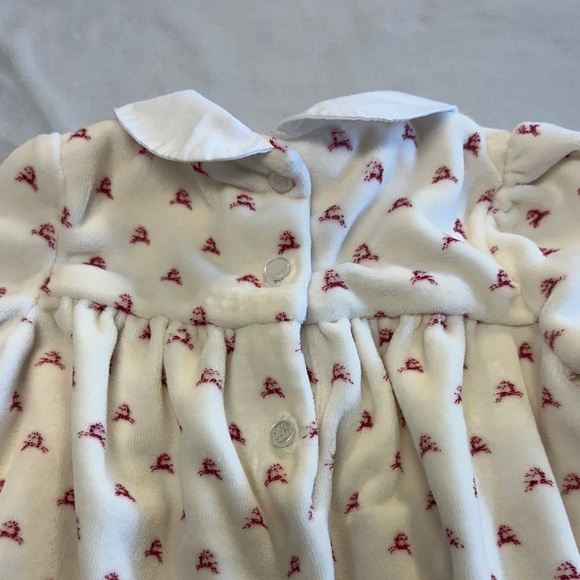 Ralph Lauren - Cream Long sleeve Velour Dress with Red Accents - Picture 6 of 6